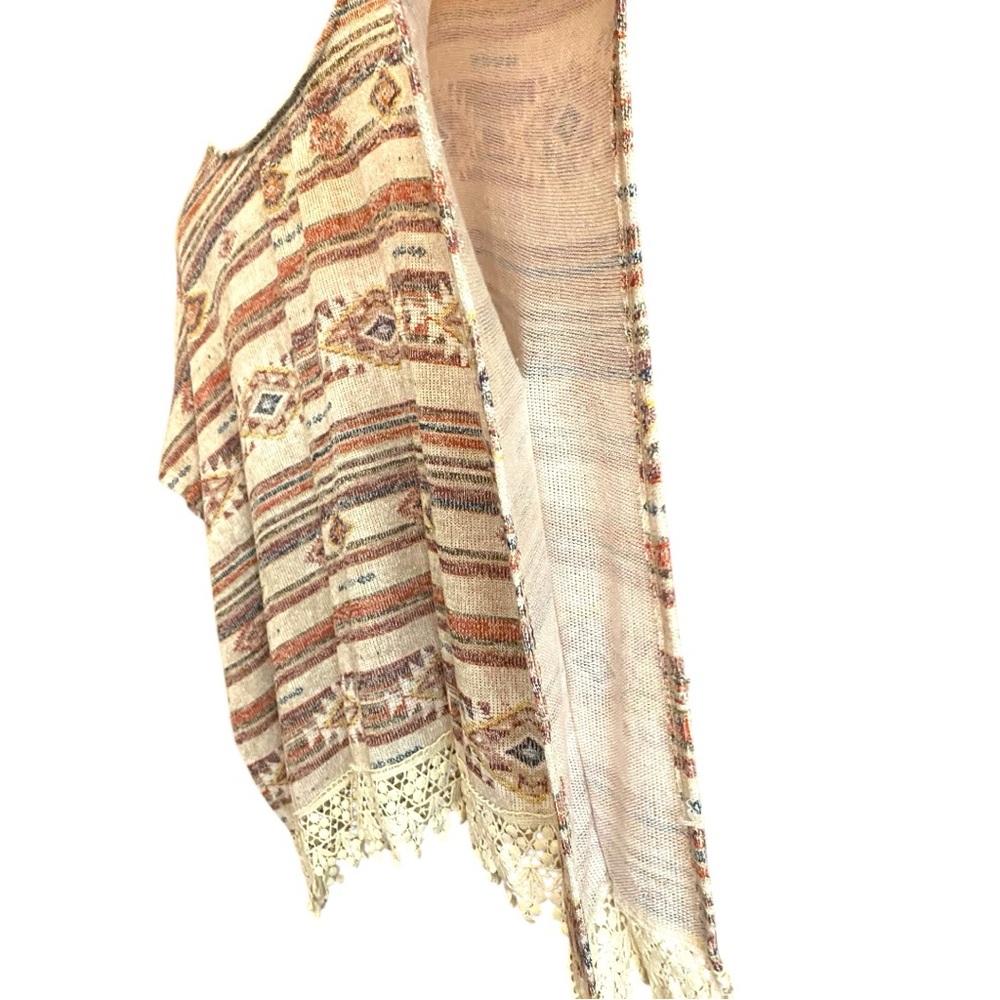 American Rag Multicolor Poncho with Crochet Hem - Picture 3 of 8